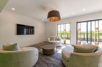 Living Area With Private Balcony at Park77, Cambridge, Massachusetts, 02138